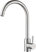 Single Handle High Arc Kitchen Faucet Stainless Steel Brushed Nickel,Commercial Single Hole Kitchen Sink Faucet,Modern One Hole Bar Sink Faucet