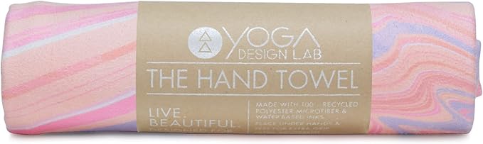 Yoga Design LAB | The Hand Towel | Premium Non Slip Hand Towel | Designed in Bali | Colorful Eco Printed + Quick Dry + Soft | Hot Yoga, Bikram, Ashtanga, Sport, Barre, Travel (Pearl)-FlexoryFit