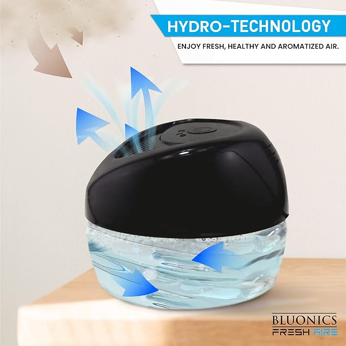 Bluonics Fresh Aire Water Air Washer, Air Revitalizer & Freshener with a bottle of of Lavender Fragrance with Night Light 7 LED Changing Colors & White Noise