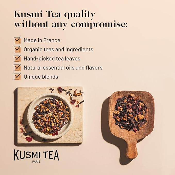 Kusmi Tea - BB Detox - Iconic Detox Tea - 100% Organic - Blend of Green Tea, Mate & Grapefruit - Organic Flavored Yerba Mate Tea - Loose Leaf - Tin Box of 3.5 oz - Quantity for about 50 cups-FlexoryFit
