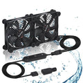 Dual 120mm Fan with 10 Speed USB 5V DC 12V IPX5 Waterproof Cooling Fan by xiaoqijia