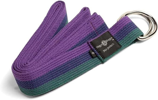 Hugger Mugger D-Ring Cotton Yoga Strap - Super Strong Cotton, Metal D-Ring Buckle, Multiple Lengths Available-FlexoryFit