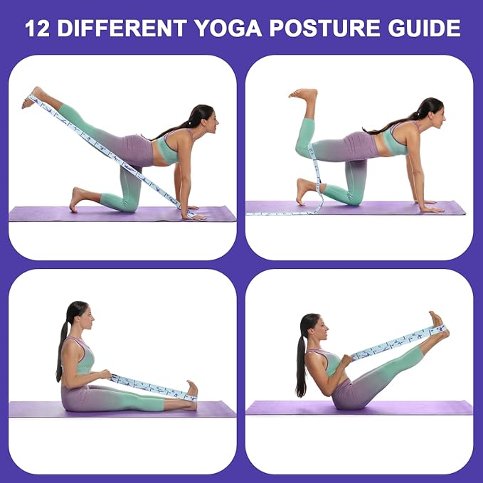 Elastic Yoga Stretching Strap with Loops, CEILIWEN Stretch Straps For Physical Therapy, Pilates Stretch Band, Elastic Exercise Bands, Leg Stretching Strap, Stretch Resistance Bands For Exercise-FlexoryFit