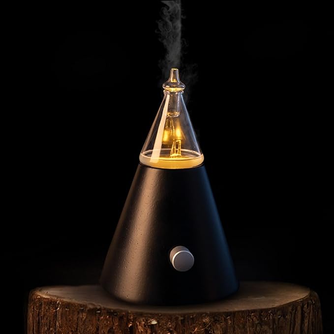 Babel Tower Aroma Nebulizer - Waterless Essential Oil Diffuser with Wood and Glass, Professional Grade Cold Air Technology, Super Quiet, No Water, No Heat, No Plastic - Original Design