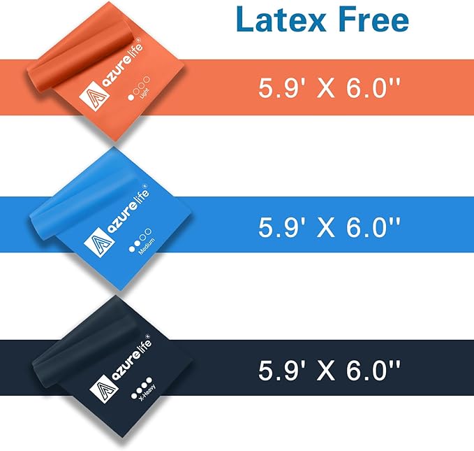 Resistance Bands,Professional Long Non-Latex Elastic Stretch Bands,Exercise Bands for Physical Therapy, Yoga, Pilates, Rehab, at-Home or The Gym Workouts, Strength Training-FlexoryFit