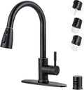 Kitchen Faucet with Air Gap: WOWOW Stainless Steel Kitchen Sink Faucet and Dishwasher Air Gap Kits for Kitchen Sink 2 or 4 Hole, Oil Rubbed Bronze Kitchen Faucet Combo with Sprayer