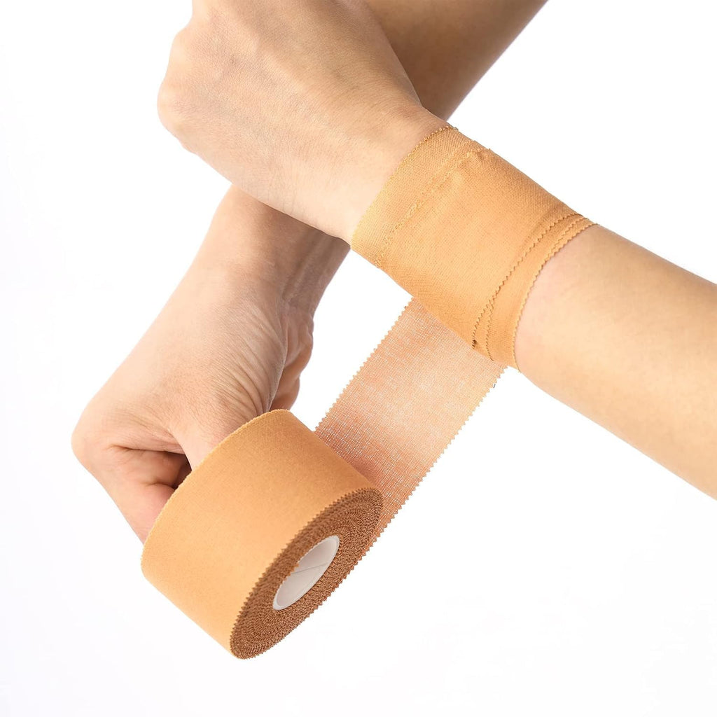 popbob Athletic Sports Tape, 2 Pack Rigid Sports Tape for Blister Prevention, Strapping Tape for Backpacking Hiking Climbing, 1.5 Inch x 10 Yard