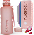 Hydracy Water Bottle with Time Marker -Large BPA Free Water Bottle & No Sweat Sleeve -Leak Proof Gym Bottle with Fruit Infuser Strainer & Times to Drink -Ideal for Fitness Sports & Outdoors