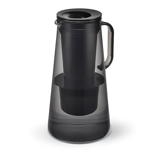 LifeStraw Home – Water Filter Pitcher, 7-Cup, Obsidian, BPA Free Designed for Everyday Protection Against Bacteria, parasites, microplastics, Lead, Mercury, PFAS, and a Variety of Chemicals