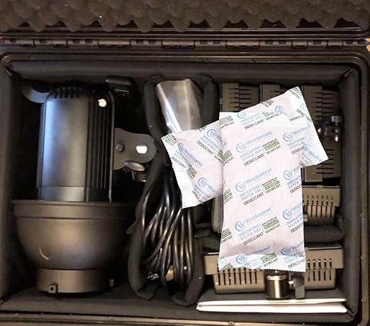 5Pcs 200g Desiccant Packs, Indicating Silica Gel Packets, Rechargeable Desiccant Bags, Silca Gel Moisture Absorbers for Storage, Desiccant for Gun Safe, 3D Printer