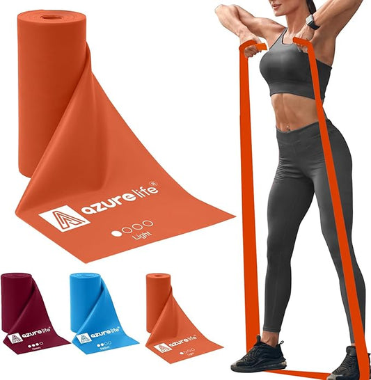 Professional 8 Yards Bulk Resistance Bands Rolls or 5,6,7 ft. Long Non-Latex Elastic Exercise Bands, Stretch Bands for PT, Yoga, Pilates, Rehab, at-Home or The Gym Workouts-FlexoryFit