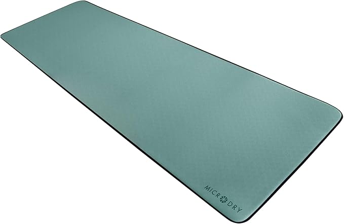 MICRODRY Deluxe Fitness Exercise Yoga Mat for Home & Gym, Extra Thick for High Impact Training, Multi Layered Skid Resistant Surface, Odor Neutralizing with Carrying Strap-FlexoryFit