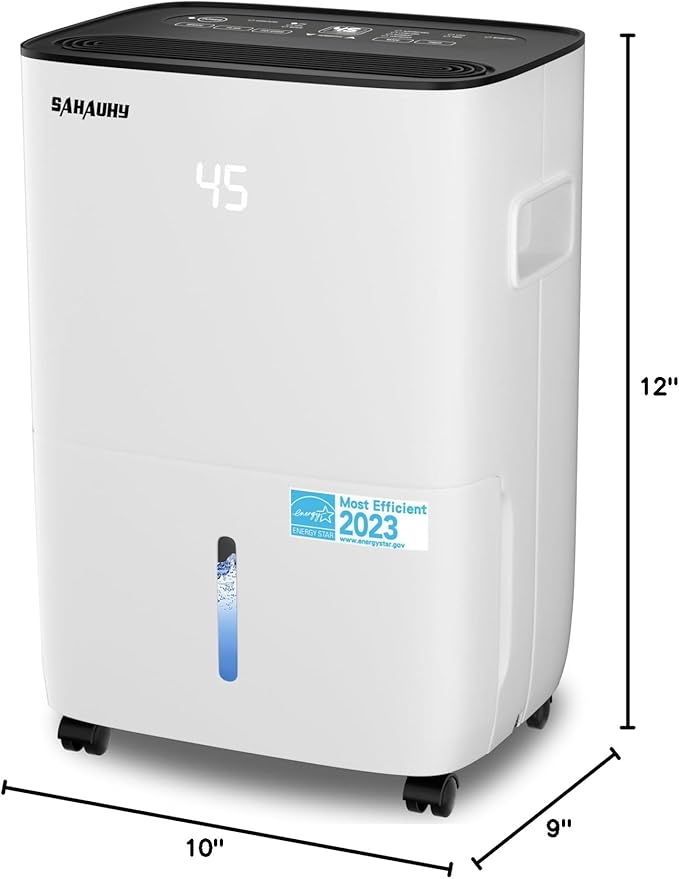 SAHAUHY 120 Pints ENERGY STAR Dehumidifier for Home Bedroom Garage Basement Stockroom and Large Room Spaces up to 6,200 Sq. Ft with Drain Hose and Water Tank