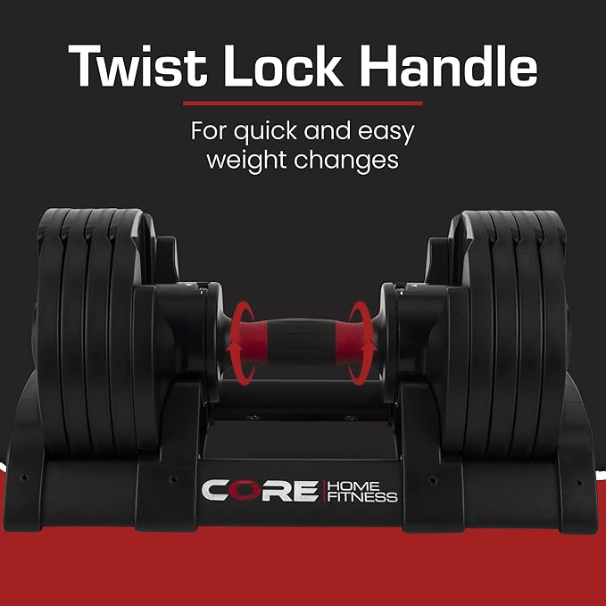 Core Fitness® Adjustable Dumbbell Weight Set by Affordable Dumbbells-FlexoryFit