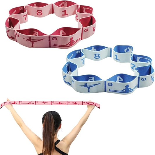 Elastic Yoga Stretching Strap with Loops, CEILIWEN Stretch Straps For Physical Therapy, Pilates Stretch Band, Elastic Exercise Bands, Leg Stretching Strap, Stretch Resistance Bands For Exercise-FlexoryFit