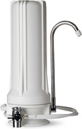 iSpring CT10-W Countertop Water Filter, Multi-Layer Faucet Water Filter System with Versatile Faucet Adapter, Reduces Heavy Metals, Bad Odor, and Chlorine, White