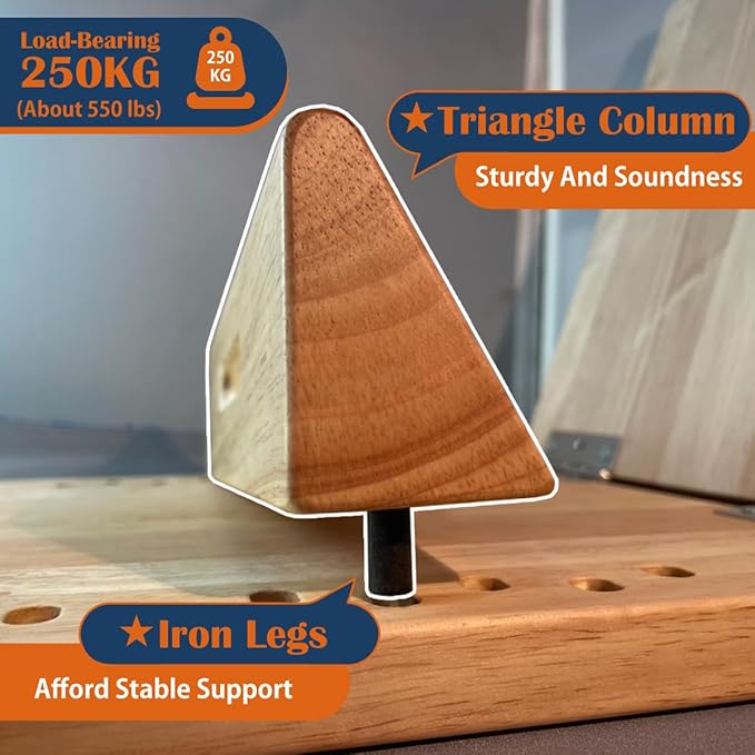 KIJO Studio Professional Wooden Calf Stretcher Slant Board 500 lbs Weight Capacity 16-Angle Adjustable Incline Calf Stretch Slant Board for Calf Stretching Exercise Squat & Physical Therapy Non-Slip-FlexoryFit
