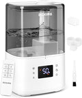 BOXING Warm and Cool Mist Humidifiers for Bedroom Large Room Home, Air Humidifier with Remote, Top Fill Ultrasonic Diffuser Humidifier with humidistat,Quiet Sleep Bedside Nightstand,Timer,Filter,4.5L