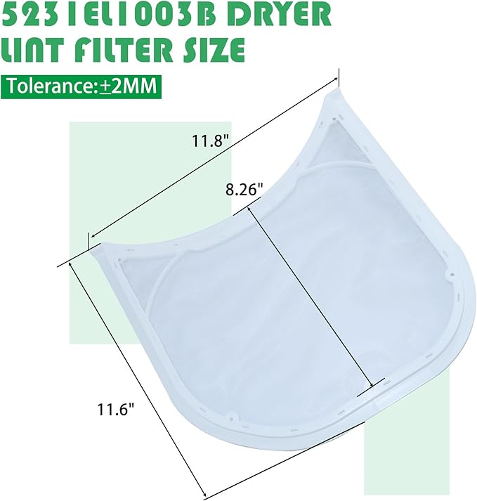 5231EL1003B Dryer Lint Screen Filter Replacement with Dryer Cleaner Vent Lint Brush Replaces 5231EL1002E 5231EL1003A 5231EL1003B AH3527578 1266857 AP4440606 PS3527578 EAP3527578