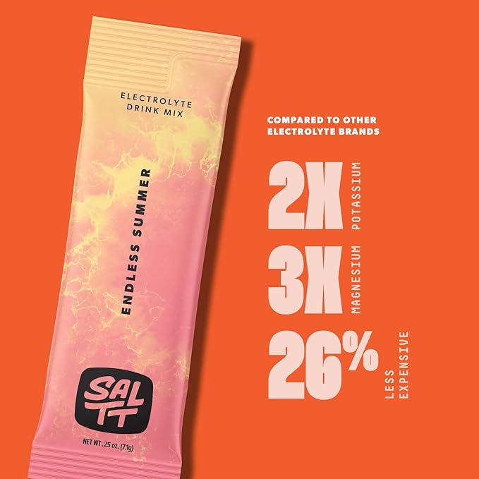 Keto Chow SALTT Electrolytes Powder Packets, Endless Summer (30 Hydration Packets) - Magnesium, Potassium, Sodium, Trace Minerals - Vegan, Sugar Free, Gluten Free - Travel Essentials - Made in USA-FlexoryFit