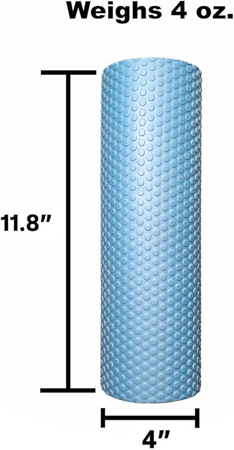 11.8 Inch Medium Density Foam Massage Roller - Light Blue Trigger Point Massage Roller for Deep Tissue Excercise, Massage and Recovery by GolgiStim-FlexoryFit