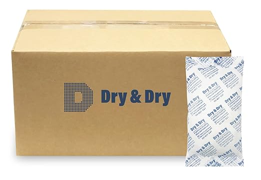 Dry & Dry 300 Gram [50 Packets] Silica Gel Packets Desiccants, Silica Packets - Rechargeable Silica Gel Packs, Desiccants Packets, Silica Gel
