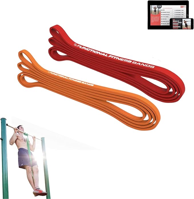 Pull Up Assist Bands Set by Functional Fitness. Heavy Duty Resistance and Assistance Training Band-FlexoryFit