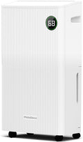 PHILODECO 80 Pint 4500 Sq.Ft Dehumidifier with Drain Hose, Automatic Defrosting, Intelligent Humidity Control with 24HR Timer, Smart Quiet Dehumidifier, for Basement, Bathroom, Bedroom, Home, White