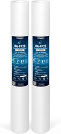 Ronaqua 5 Micron Standard 20" x 2.5" Sediment Water Filter Cartridge, NSF Certified, 4-Layer Filtration for 20” x 2.5” Whole House Systems, Compatible with FPMB5-20, SDC-25-2005/4, VX05-20, 2 Pack