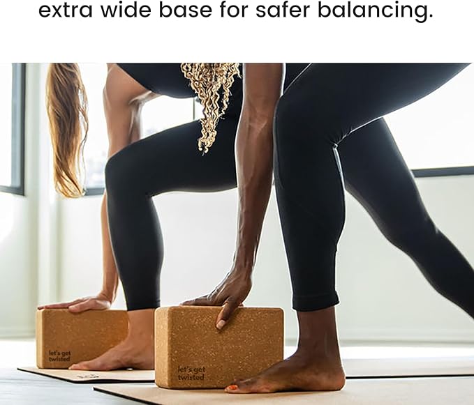 Premium Cork Yoga Blocks - Extra Large Yoga Block 2-Pack or Extra Tall 1-Pack for Inflexible Yogis | Natural, High-Density Cork for Superior Support & Stability | Optional Yoga Strap & Gift Box-FlexoryFit