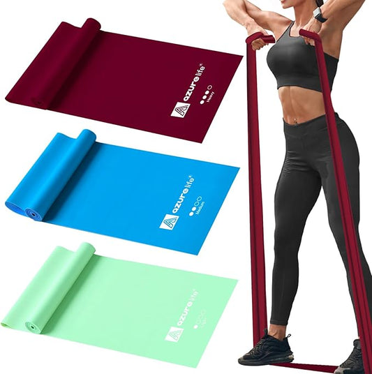 Resistance Bands,Professional Long Non-Latex Elastic Stretch Bands,Exercise Bands for Physical Therapy, Yoga, Pilates, Rehab, at-Home or The Gym Workouts, Strength Training-FlexoryFit