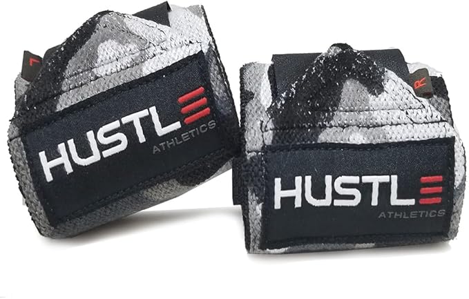 Hustle Athletics Wrist Wraps for Weightlifting – Max Wrist Support for Safe & Heavy Lifts, USPA Approved 18" & 12" Lengths, Thumb Loop Gym Straps for Powerlifting & Weight Lifting for Men and Women-FlexoryFit