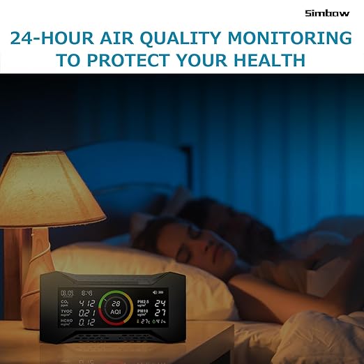 8-in-1 Air Quality Monitor, Air-Guardian AQ Portable Air Quality Tester CO2 Monitor (PM2.5, PM10, CO2, VOC, Formaldehyde, Humidity, Temp)