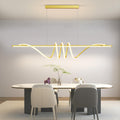 Modern LED Pendant Lights, Ceiling Chandelier Dimmable with Remote Control 3000k-6000K Adjustable Color Temperature, Aluminum Island Lighting Lamp Fixture for Kitchen, Dining Room(57in Gold)