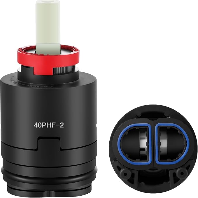 40PHF-2 40mm Pressure Balance Cartridge, Shower Cartridge Replacement, Faucet Cartridge Replacement for Tub/Shower Faucet Valve (with Distributor) Height 3.1 in (79 mm) Width 1.57 in (40 mm)