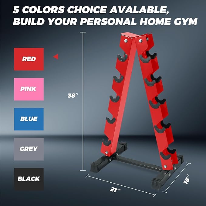RitFit 250LB/300LB Rubber Hex Dumbbell Sets with Weights Rack, Multiple Color Choices Available, Great Gym Equipment for Home, Strength Training, Workouts-FlexoryFit