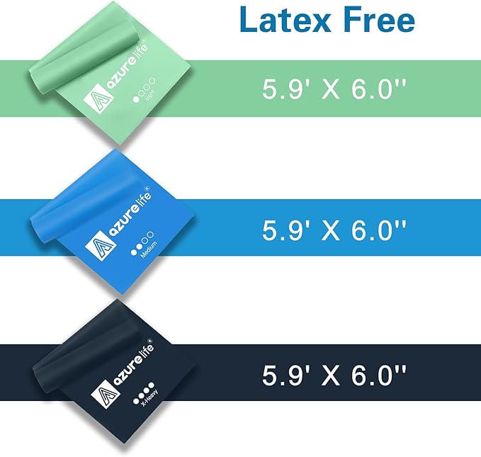 Resistance Bands,Professional Long Non-Latex Elastic Stretch Bands,Exercise Bands for Physical Therapy, Yoga, Pilates, Rehab, at-Home or The Gym Workouts, Strength Training-FlexoryFit