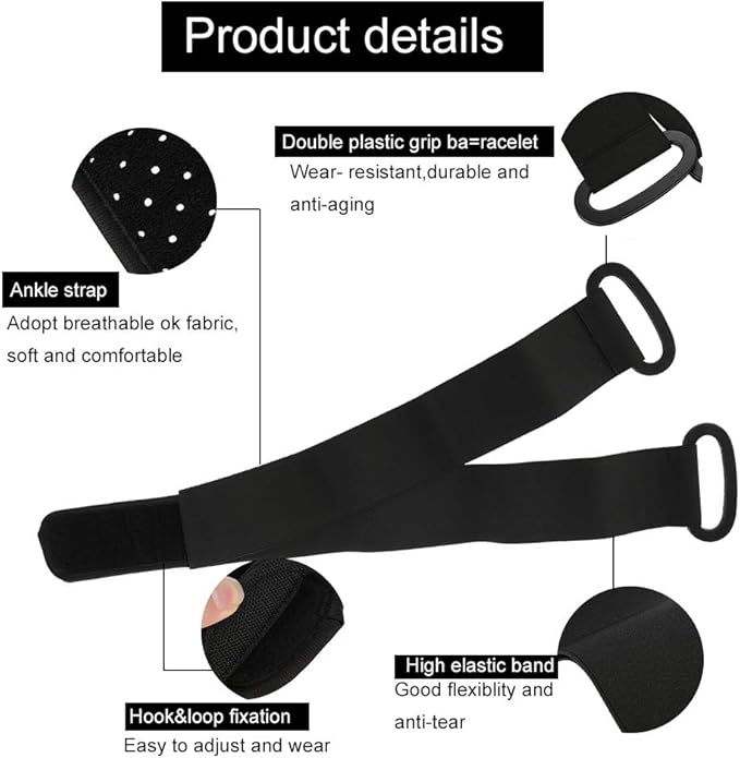 ZJchao Stretching Strap Yoga Strap, Foot Drop Fascitis Plantar Ankle Training Belt, Exercise Strap, Black, OK Cloth-FlexoryFit