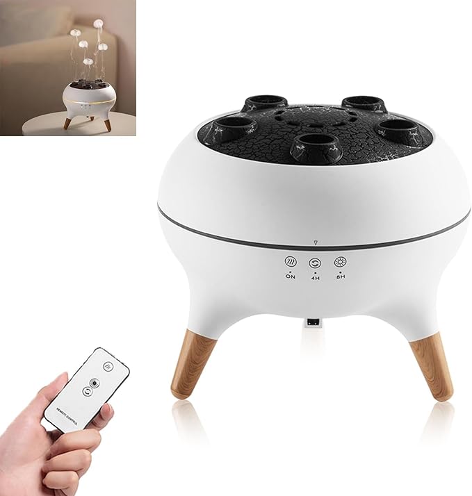 Jellyfish Diffuser with Remote, Smart LED Jelly Fish Humidifier with Music Rhythm Mist, Color-Changing Lights, 250ml Aroma Diffuser, Auto Shut-Off & Timer, for Bedroom, Office, Gifts