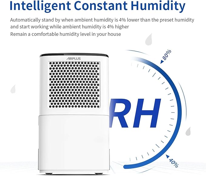 AIRPLUS 4500 Sq. Ft Dehumidifiers for Home, 70 Pints Dehumidifier for Basement with Drain Hose, Continuous Drainage, Intelligent Humidistat, Dehumidifier for bathroom, bedroom, Large Room