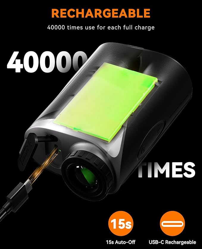 SUNPOW Golf Rangefinder with Slope -1000 Yards Range Finder with Flag Pole Locking Vibration-7X Magnification Rechargeable Golf Range Finders for Hunting