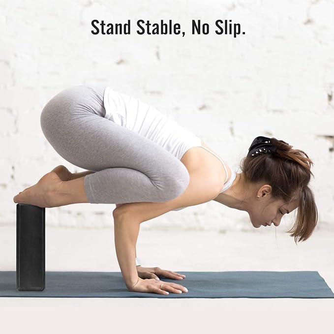 Gaiam Yoga Block - Supportive Latex-Free Eva Foam - Soft Non-Slip Surface with Beveled Edges for Yoga, Pilates, Meditation - Yoga Accessories for Stability, Balance, Deepen Stretches-FlexoryFit