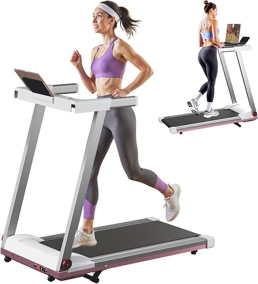Treadmills for Home, 4-in-1 Foldable Treadmill with Incline, 300 LBS Capacity Running Treadmills for Home Small Spaces with Handles, 3.0 HP Folding Treadmill with Smart APP-FlexoryFit