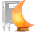 d'aplomb 100% Authentic Natural Himalayan Salt Lamp;Hand Carved Moon Pink Crystal Rock Salt from Himalayan Mountains; Dimmer Cord; 5 lbs