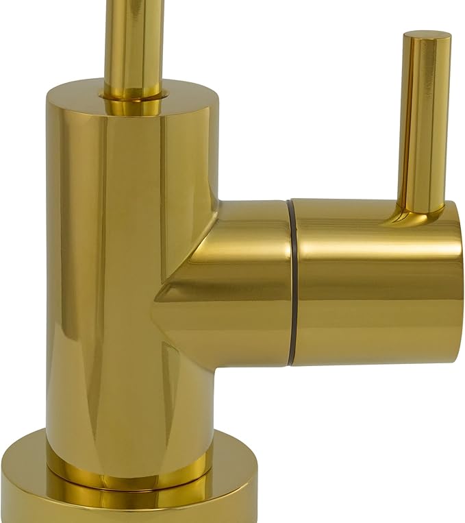 Non-airgap RO Faucet Reverse Osmosis Drinking Water Filtration System Water Dispenser Spout (Bright Gold). Euro Style with Faucet Wrench. NSF Certified.