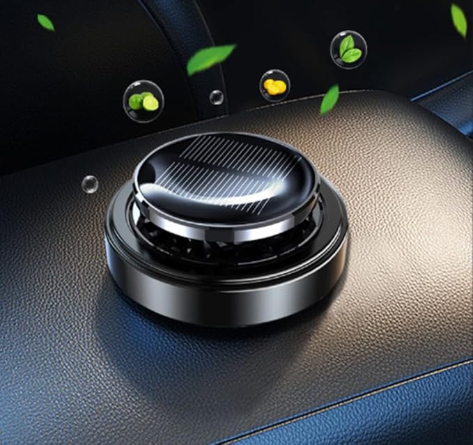 Solar Energy Powered Car Air Freshener with 3 Essential Oil, Rotating Aromatherapy Car Diffuser Perfume Scent Fragrance Air Purifier for Home Office Car Decorations Personalized Gifts for Men Women
