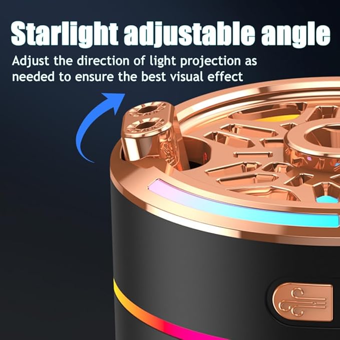 Car Diffuser Humidifier,300ML Car Aromatherapy Humidifier with Star Light Effect for Small Space Home Office Bedroom Car