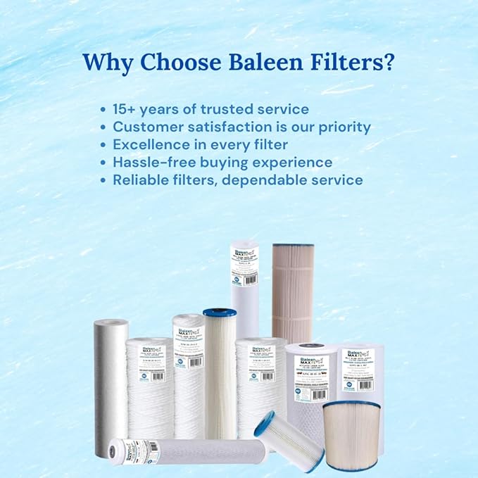 Baleen Filters 10" x 2.5" 5 Micron String Wound Sediment Filter Cartridge Replaces Hydronix SWC-25-1005, Watts SF5-978, Pentek WP-5 (25 PACK)