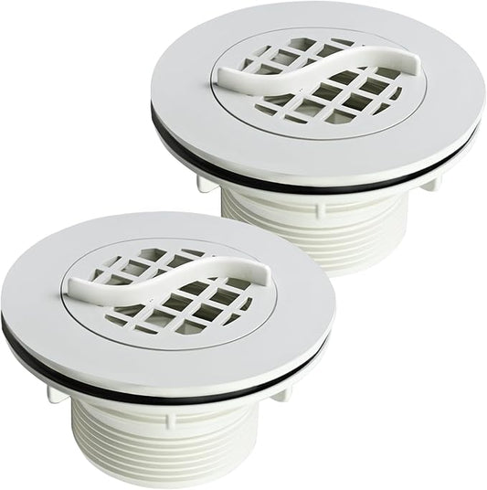 2Pcs Threaded Inlet Strainer Kit Compatible with Intex Filter Pumps w/ 1-1/2" Hoses,Incl Rubber Washer and Strainer Nut,Inlet Strainer use for Stock Tank Pools & Above Ground Pool