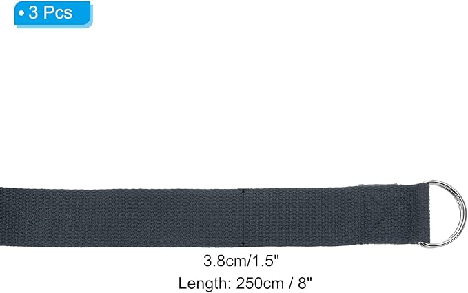PATIKIL Yoga Strap for Stretching Cotton Yoga Belt with Adjustable Metal D-Ring Buckle Stretch Band for Fitness Pilates-FlexoryFit